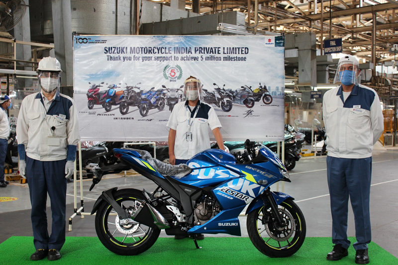 【スズキ】インドの生産販売子会社「スズキ・モーターサイクル・インディア」の二輪車累計生産数が500万台を達成　記事1
