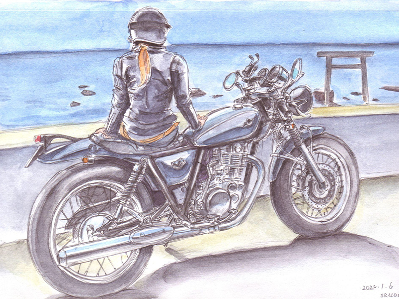 女性ライダーを描いた水彩スケッチ展「100 Motorcycles ＆ girls 展」が9/29～10/11までユナイテッドカフェで開催　記事1