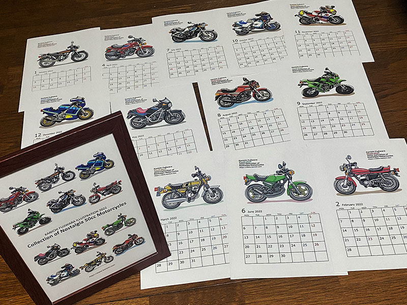 連載企画レトロバイク・グラフティがカレンダーに！「2022 Collection of Nostalgia Motorcycles」が販売中