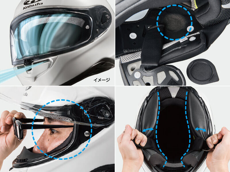 さらなる快適性を得たオージーケーカブトのフルフェイスヘルメット「AEROBLADE-6／エアロブレード・6」が8月下旬発売！　記事４