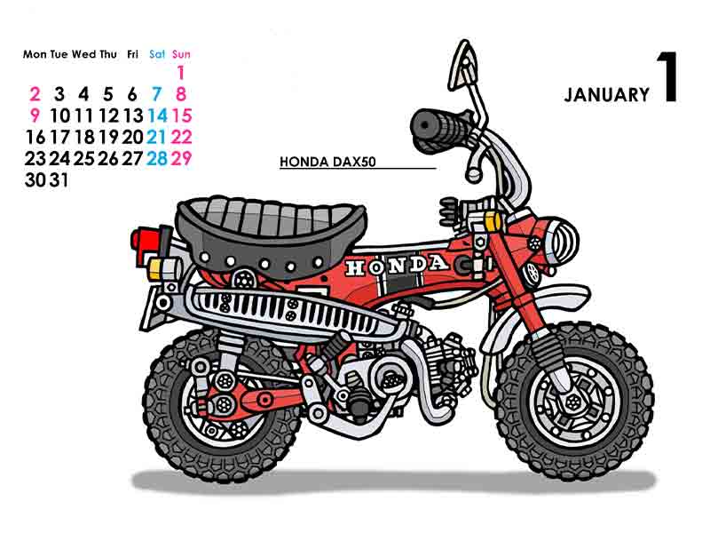 連載企画「レトロバイク・グラフティ」がカレンダーに！「藤原かんいち