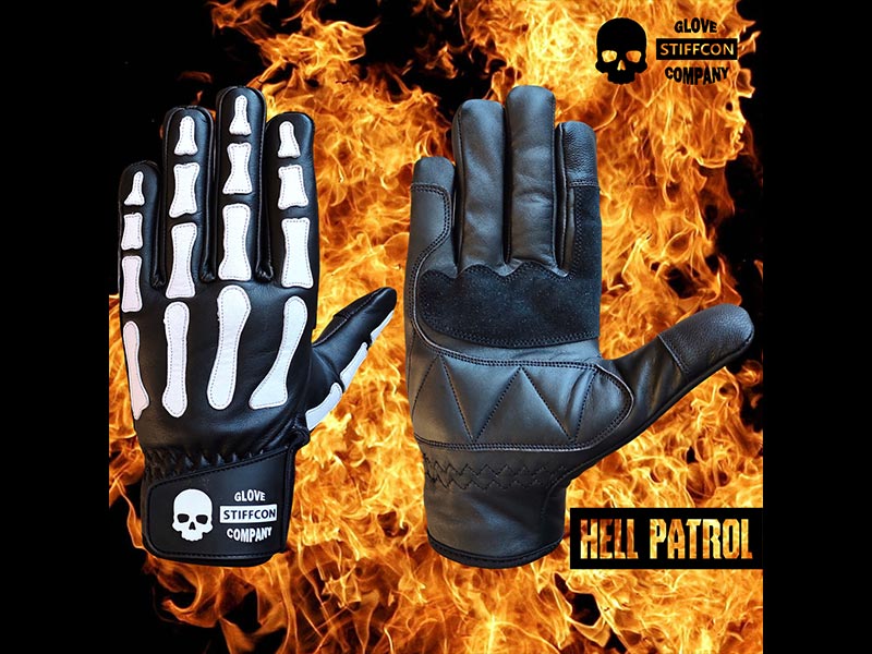 STIFFCON からスカル柄のレザーグローブ「HELL PATROL／ヘルパトロール