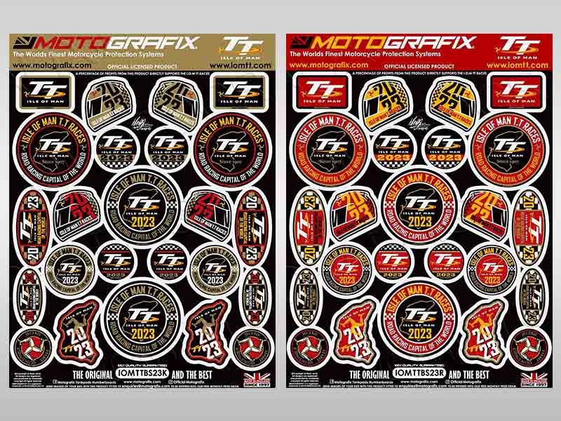 2023シーズンのマン島 TT 公式ステッカー「2023 Official Badge Kit