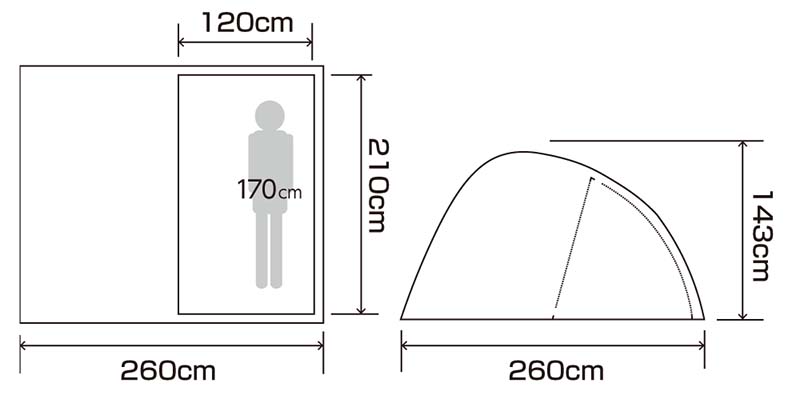 デイトナからソロキャンプに最適な広々ゆったりサイズのドーム型テント「MAEHIRO DOME」が発売！記事04