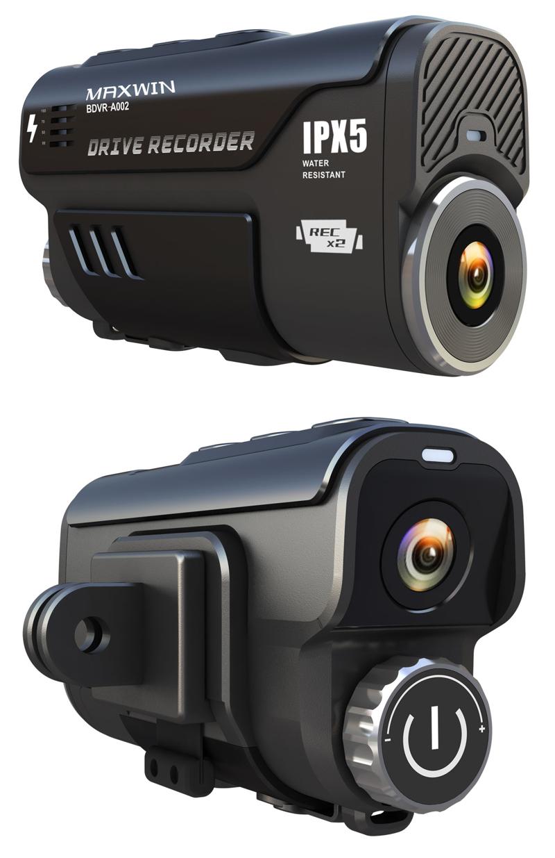 前後2カメラ高画質録画対応！ MAXWIN のバイク用ドライブレコーダー 