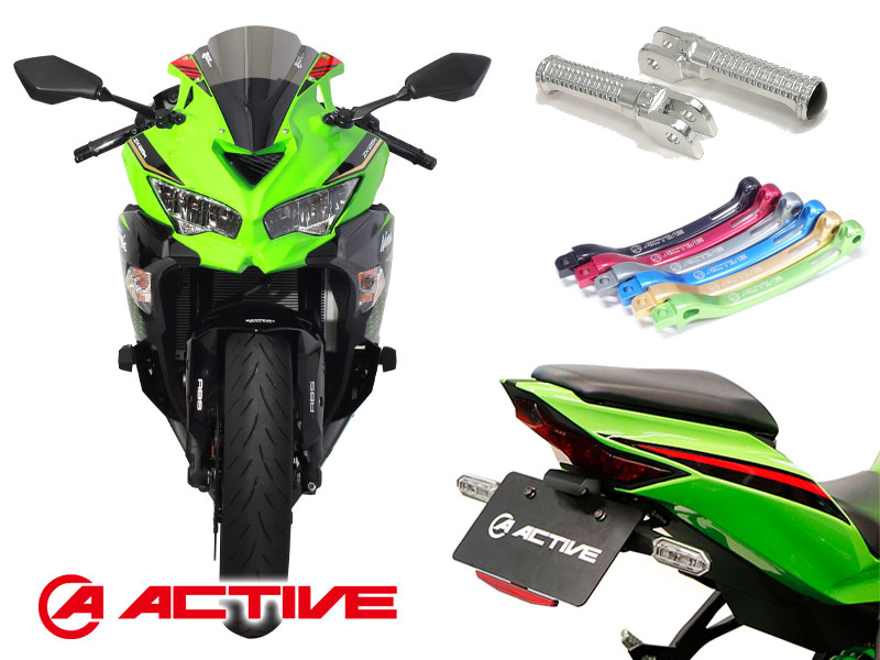 アクティブから Ninja ZX-4R SE/RR用「スクリーン／ステップバー／STF 