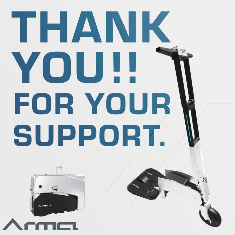 【新デザイン初公開】世界最小A4サイズの電動スクーター「Arma」がKICKSTARTERで300%以上のプレッジを達成！