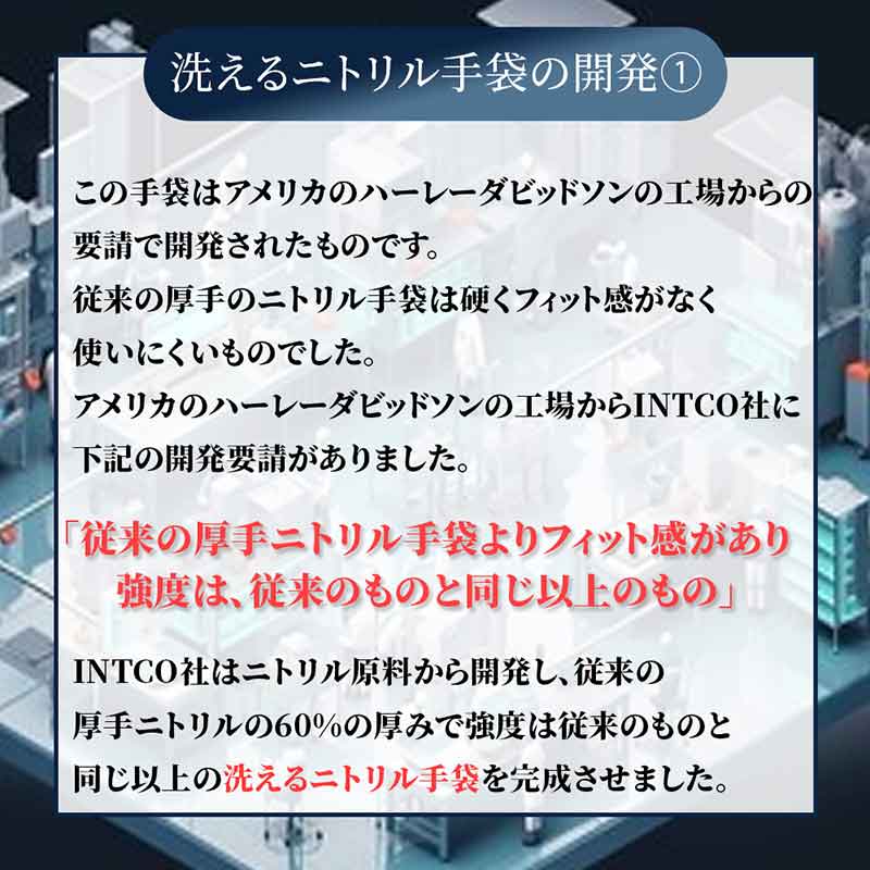 米ハーレーの工場が認めた強度・耐油・耐薬品性の「洗えるニトリル手袋」が発売！（動画あり） 記事3