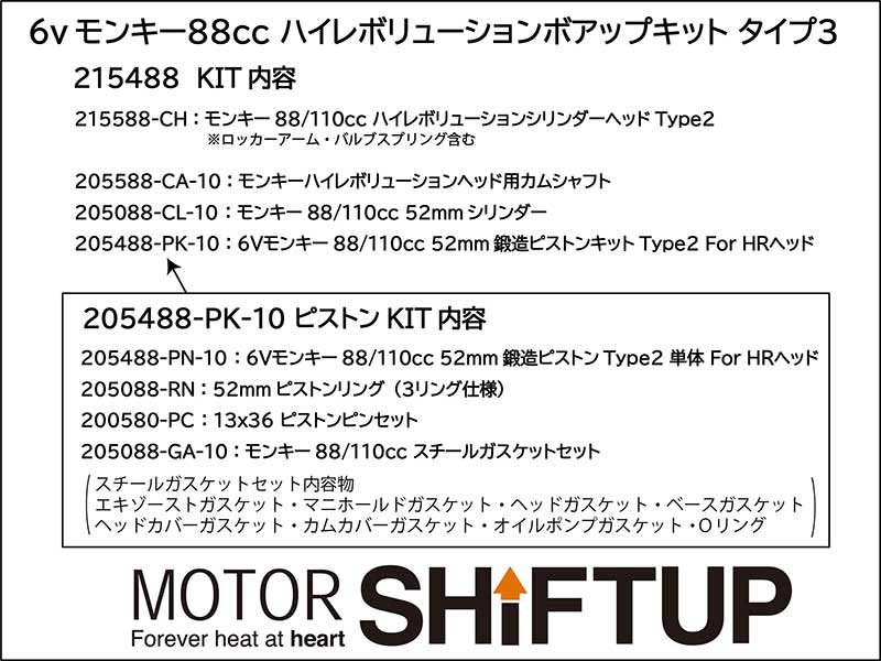 モンキー50／スーパーカブ50などに適合する「ハイレボリューションキットタイプ3」がシフトアップから発売！ 記事7