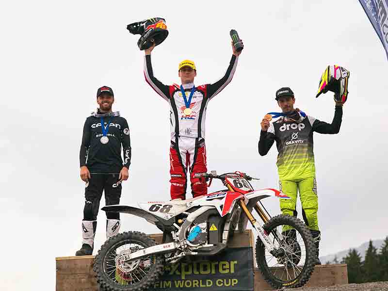 【ホンダ】電動オフロードバイクの世界戦「FIM E-Xplorer World Cup」で Team HRC のトーシャ・シャレイナ選手が男子部門でチャンピオンを獲得 記事2