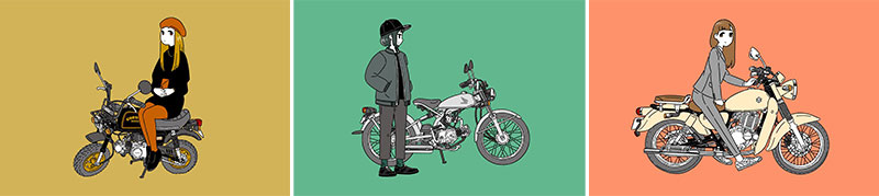 イラストレーター・間島 口氏の展示会「バイクとカフェ展」が3/5～17までユナイテッドカフェ宮ヶ瀬にて開催 記事2