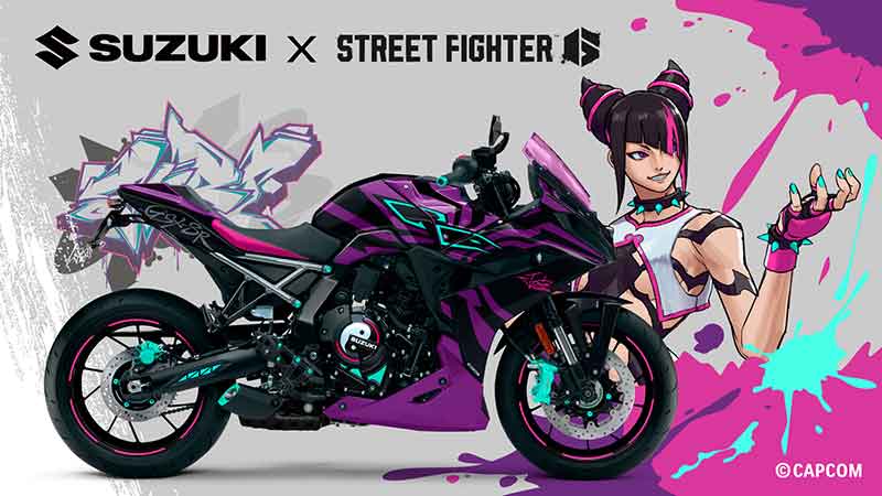 【スズキ】ストリートファイター6とコラボしたバイク「GSX-8R Tuned by JURI」をイベント＆モーターサイクルショーで展示決定！ 記事1