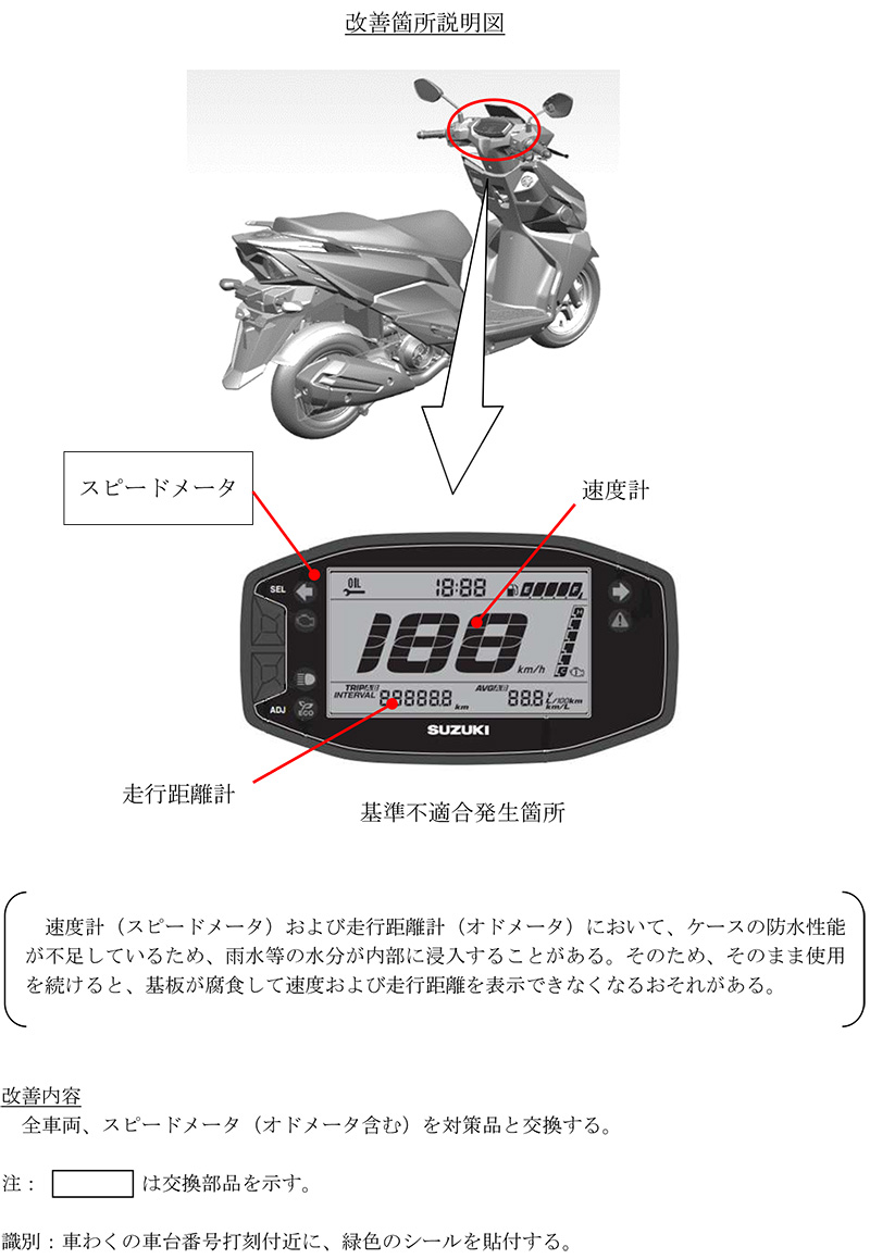 【リコール】スズキ アヴェニス125 ほか3車種 計1万9,280台 記事2