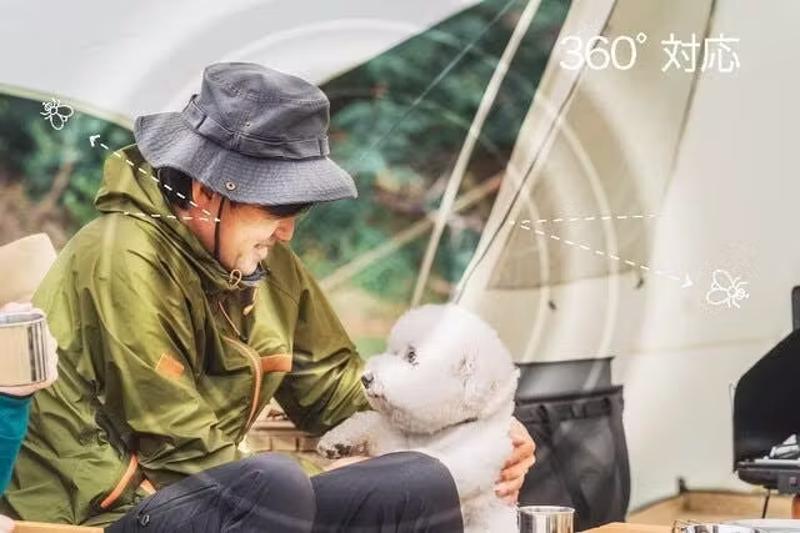 6/20CAMPFIREにて発売開始！音×光のW効果！7種の音と3種の光で、虫を寄せつけない。進化系・超小型虫除け器。