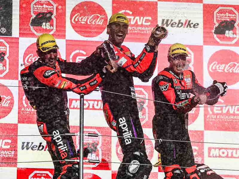 【アプリリア】初参戦チームで鈴鹿8耐3年ぶりの表彰台を獲得！ モトアメリカではタイトル防衛に成功