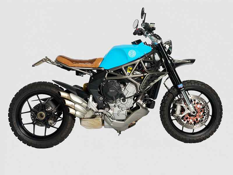 デウスが MV Agusta の Rivale 800 をベースにしたカスタムバイク「Blucit」を公開！ デウス原宿店で展示中 メイン