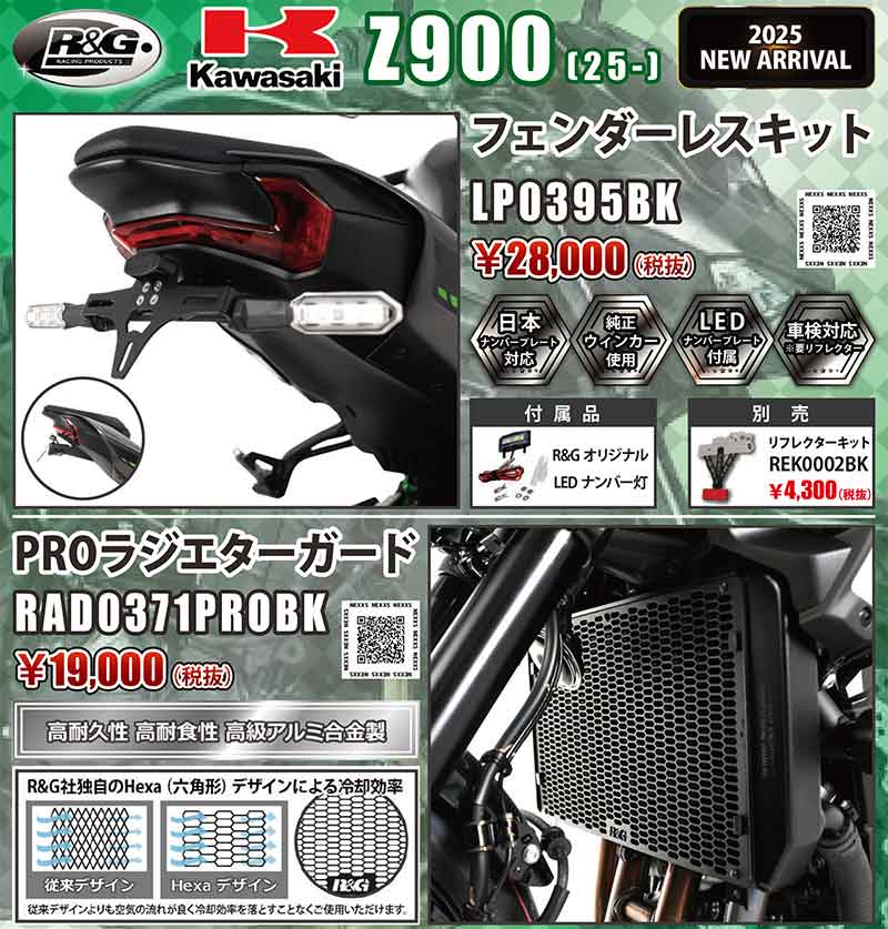 ネクサスからカワサキ Z900（25-）用「フェンダーレスキット／PROラジエターガード」が発売！ 記事1