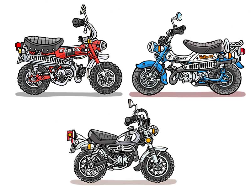 バイクブロスでおなじみのイラストレーターによる個展「藤原かんいちイラスト展 ～僕たちが愛した原付バイクたち～」が10/11～26まで愛知県で開催　記事3