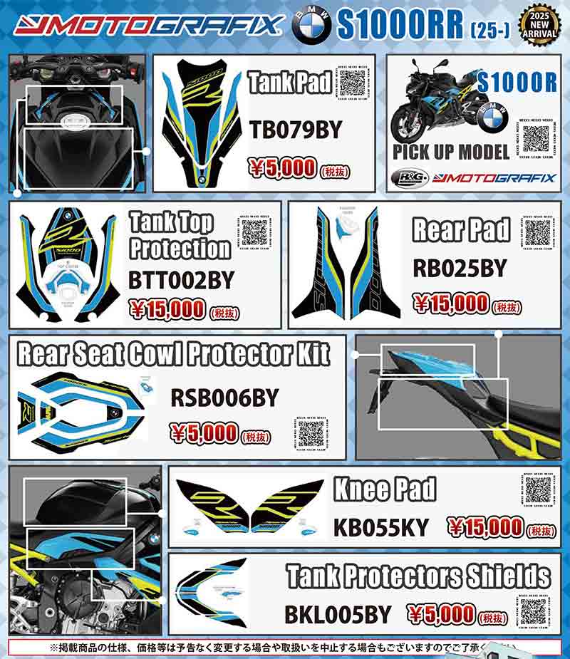 モトグラフィックスの BMW S1000R（25-）用「タンクパッド／ボディパッド」がネクサスから発売！ 記事1