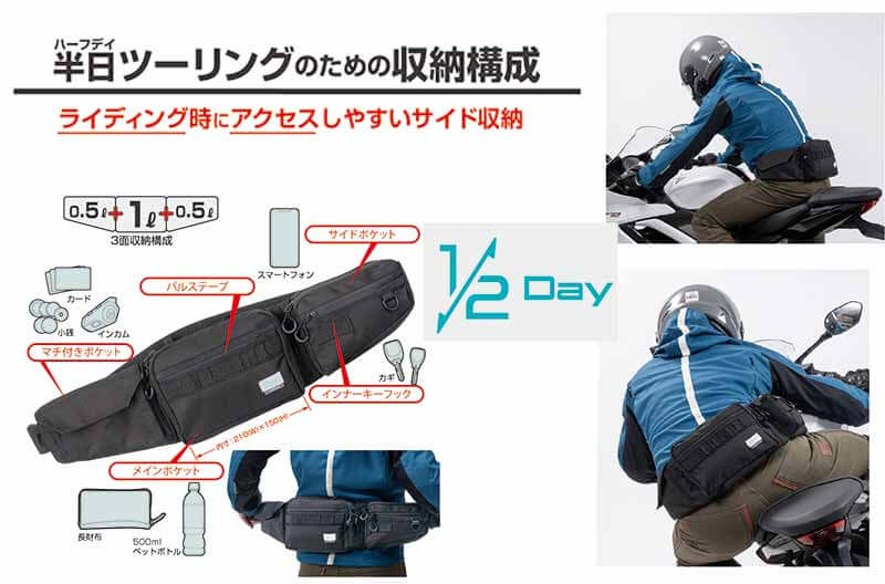 タナックスから半日ツーリング用「ハーフボディバッグシリーズ」が登場！ 記事2