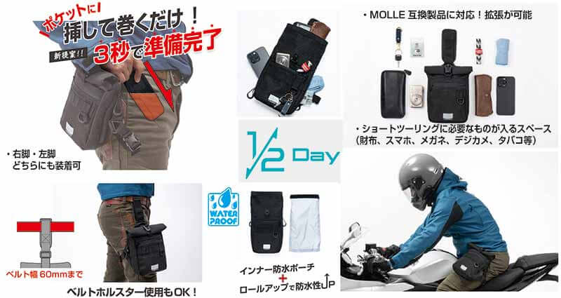 タナックスから半日ツーリング用「ハーフボディバッグシリーズ」が登場！ 記事4