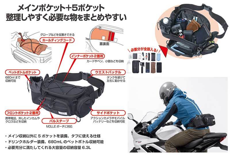 タナックスから半日ツーリング用「ハーフボディバッグシリーズ」が登場！ 記事7