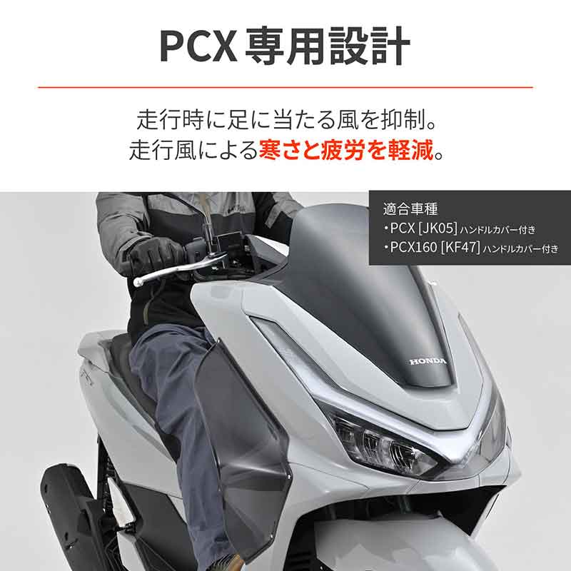 PCX/160(’25)に対応! 足元の走行風を抑えるデイトナの「サイドバイザー」が登場 記事5