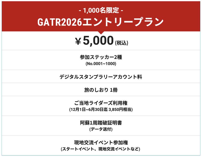 【速報】阿蘇を巡る!バイクツーリングイベント「GATR2026