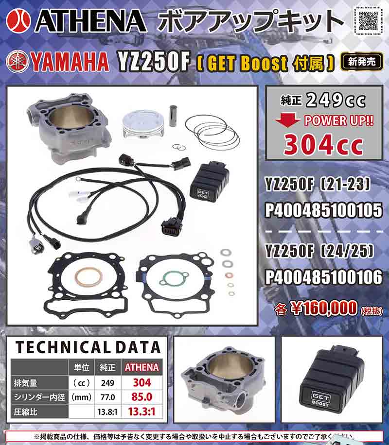ネクサスからヤマハ YZ250F用 ATHENA「ボアアップキット」が発売！ 記事1