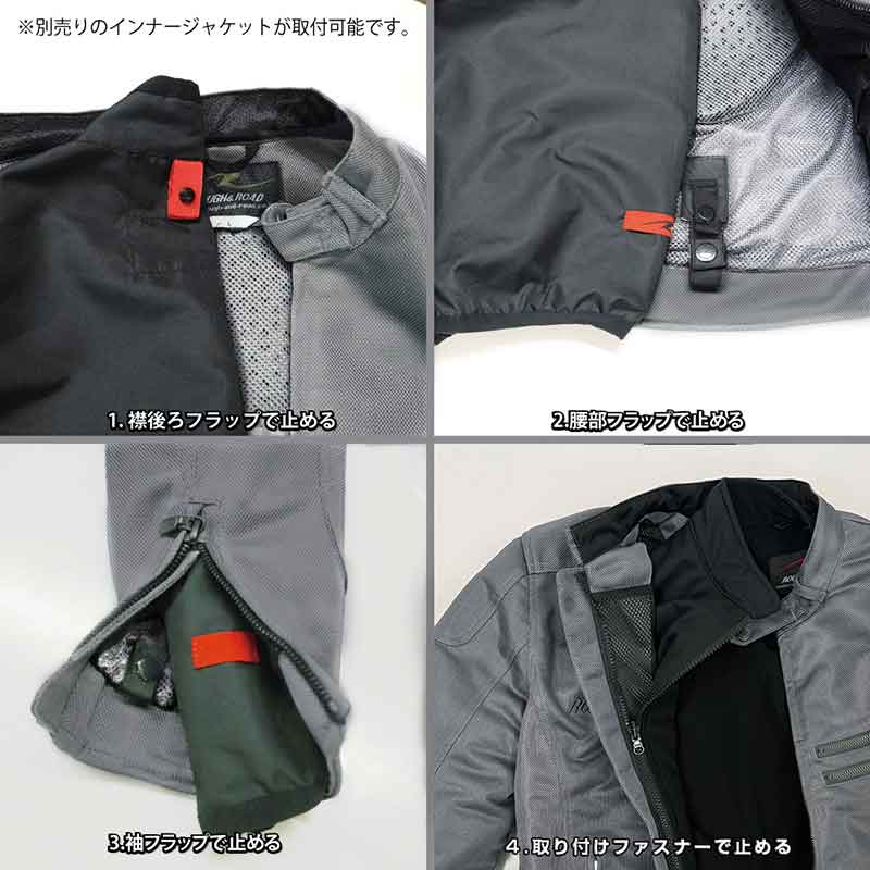 バックエンブレムが映えるシックな一着「ライディングZIPメッシュジャケットEM」がラフアンドロードから発売 記事6