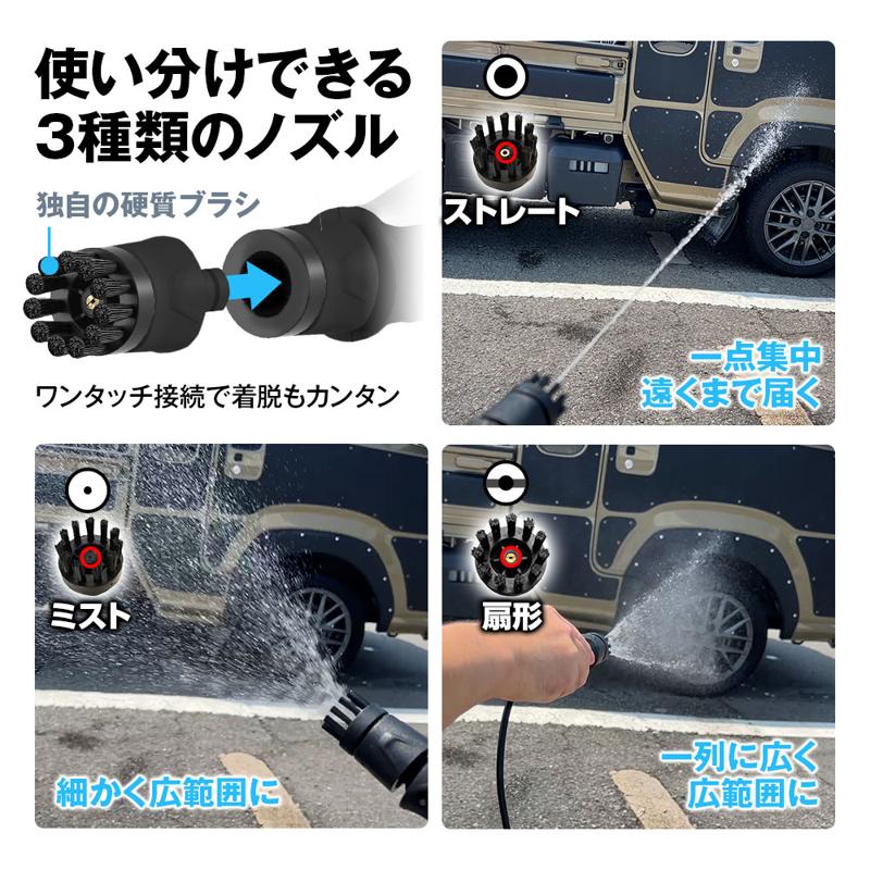 MAXWINからバケツ一体型モバイルシャワー大幅アップグレードをして新登場!付け替え不要の4in1ノズルに使い勝手の良いキャスター標準付属!