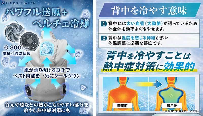 約60秒で10℃まで冷える「冷暖BODY サーモベスト」2026年モデルが LINKS から発売！ 記事5