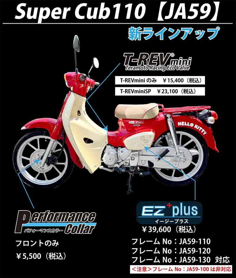 寺本自動車がスーパーカブ110（JA59）用「T-REVmini」など新ラインアップを発売 記事1