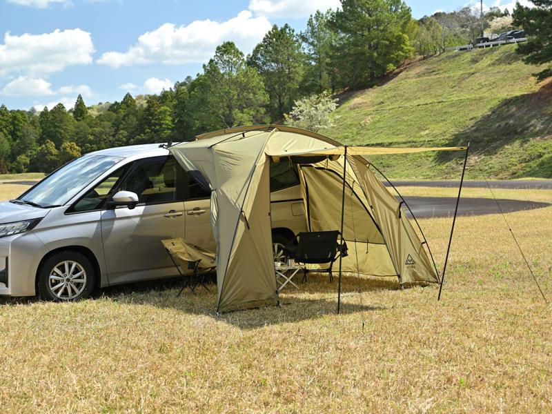 ツーリングや車中泊を快適にする新作3アイテムが登場！待望の前室広々テント「MAEHIRO