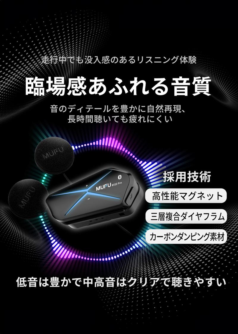 配線不要ドライブレコーダーで人気なMAXWIN×MUFUシリーズからカチッと着脱1秒バイク用インカム『MF-BT22-PRO』がMakuakeで先行販売を開始!