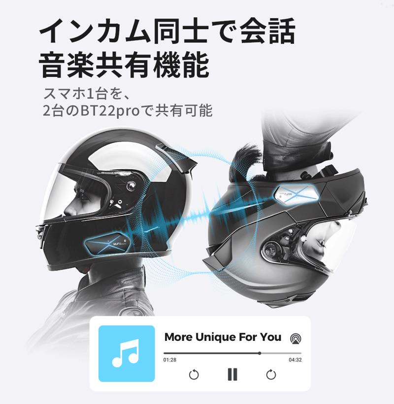 配線不要ドライブレコーダーで人気なMAXWIN×MUFUシリーズからカチッと着脱1秒バイク用インカム『MF-BT22-PRO』がMakuakeで先行販売を開始!