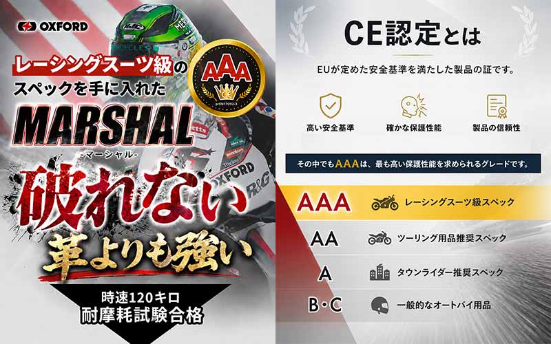 CE AAA規格取得 OXFORD のライディングデニム「MARSHAL/マーシャル」が LINKS から発売! 記事2
