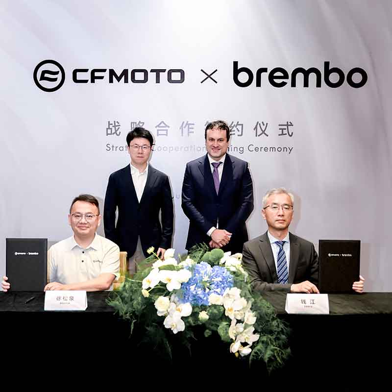 【CFMOTO】ブレンボと長期戦略的パートナーシップを締結、ブレーキシステム共同開発やモータースポーツ分野での協力を拡大 記事2