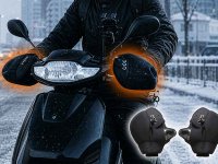 透明窓でスイッチが見える！ 裏起毛「バイク用ハンドルカバー」がクラフトワークスから登場 メイン